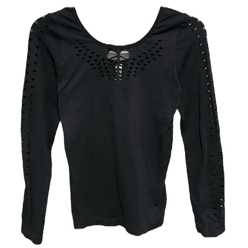 Whimsigoth Aeropostale Cut Out Stretchy Top Size Medium Large Grunge Emo Punk
